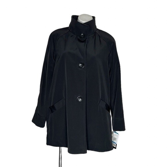 JONES New York Reversible Coat Jacket Black Charcoal Water Resistant Size XL NEW - Picture 3 of 14